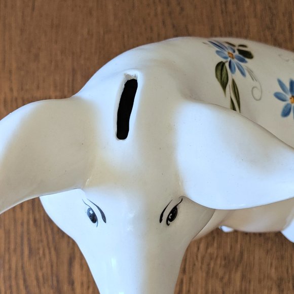 Vintage Large Pottery Piggy Bank Handpainted - Picture 5 of 8